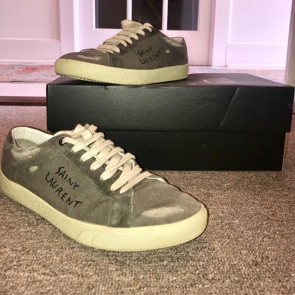 Saint Laurent Grey SL/06 Court Classic Sneakers - Picture 2 of 8